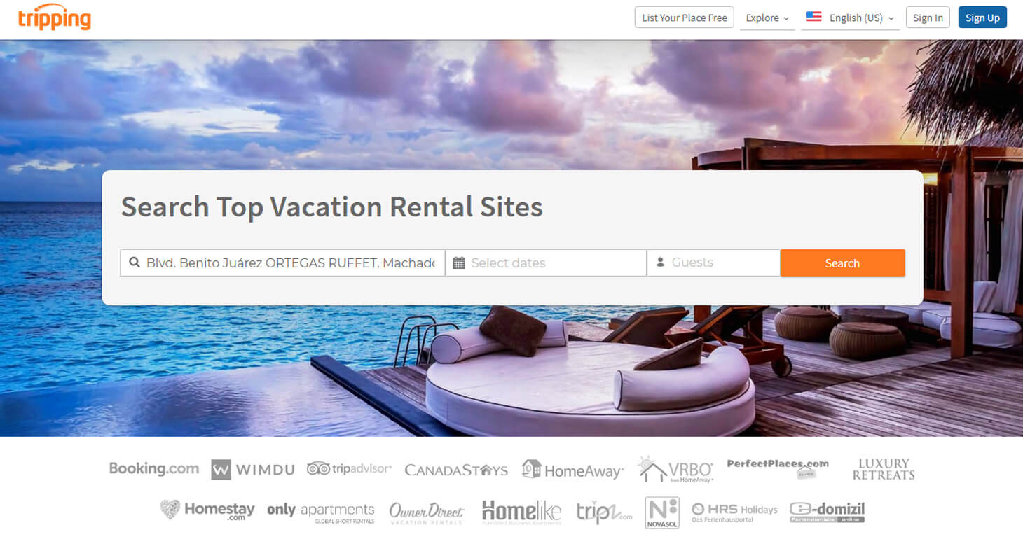 New offer: Tripping.com – vacation rentals around the world