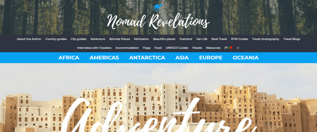 Nomad Revelations travel blog main page Nomad Revelations travel blog main page