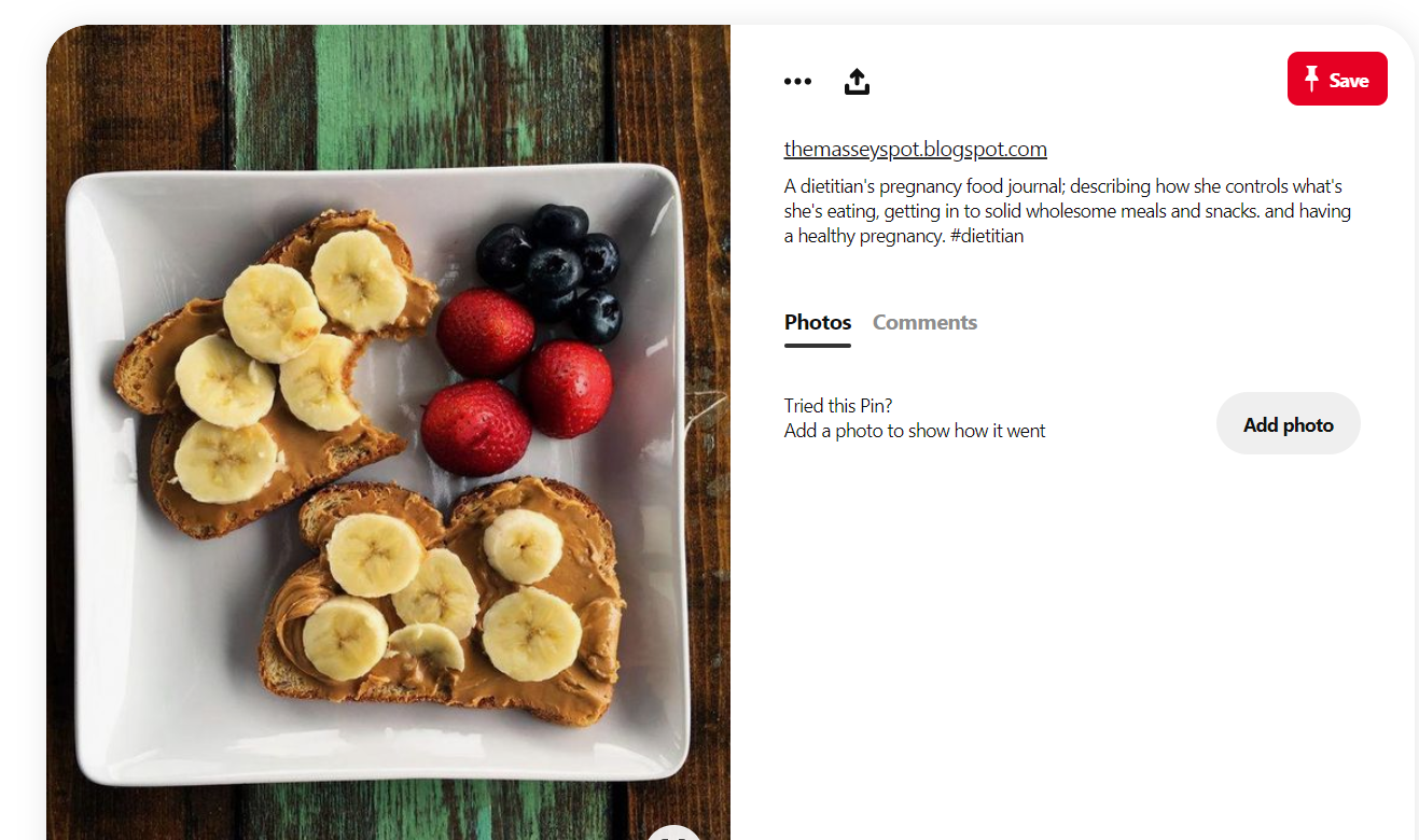 A screenshot of an SEO-optimized pin with a description and keywords