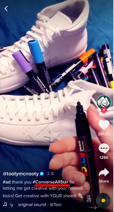 TikTok Branded hashtag challenge example 