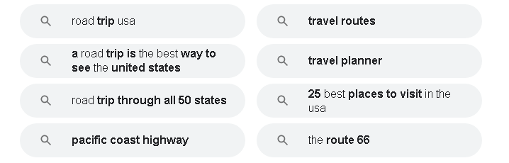 A screenshot of the “Related Searches” section on Google.