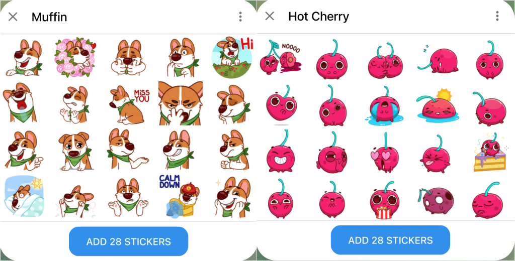 Two Telegram sticker sets – Muffin and Hot Cherry