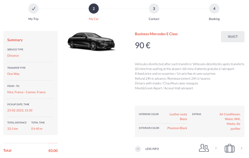 The card of HSE Drive's transfer hse plateform cars