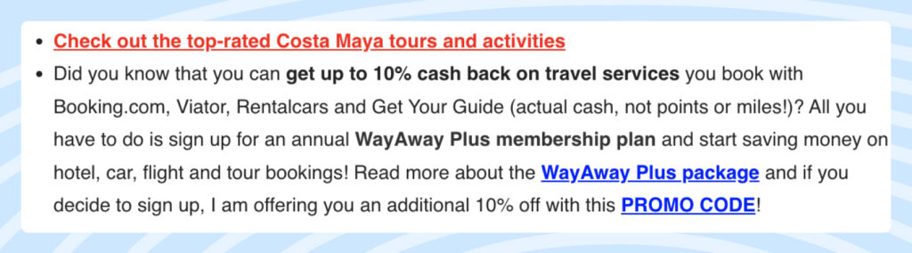 how to promote wayaway promo code