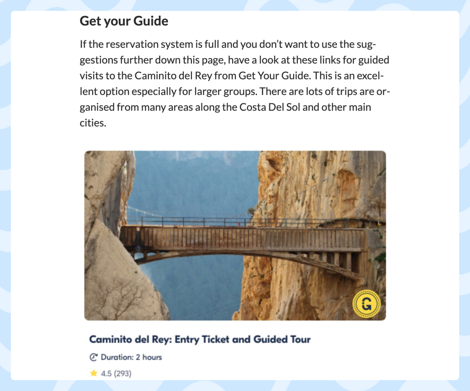 Example of widget placement in the article