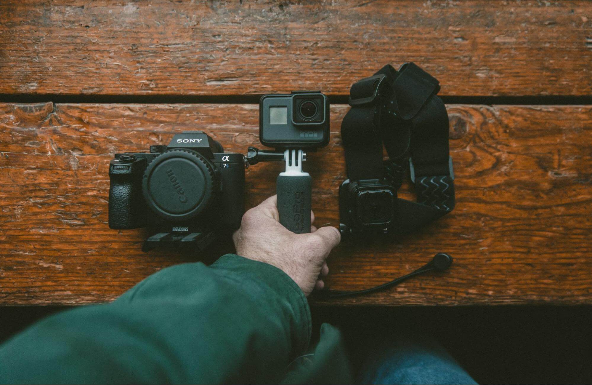 Video cameras on a table