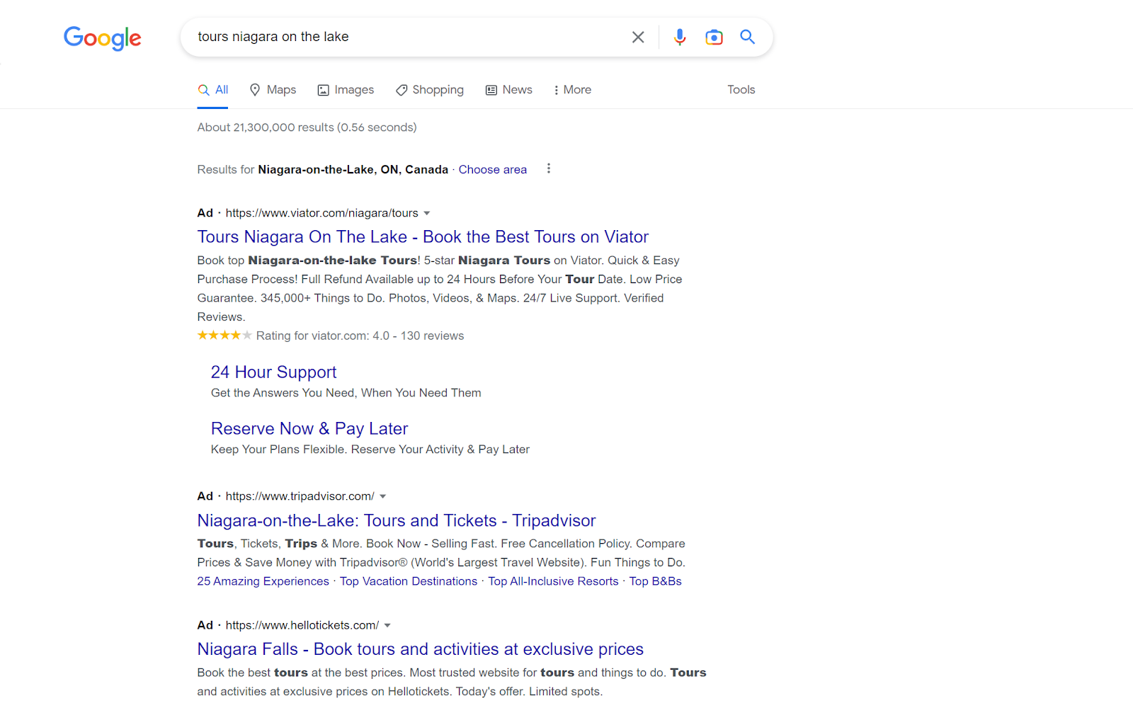 Advertising links example Advertising links example