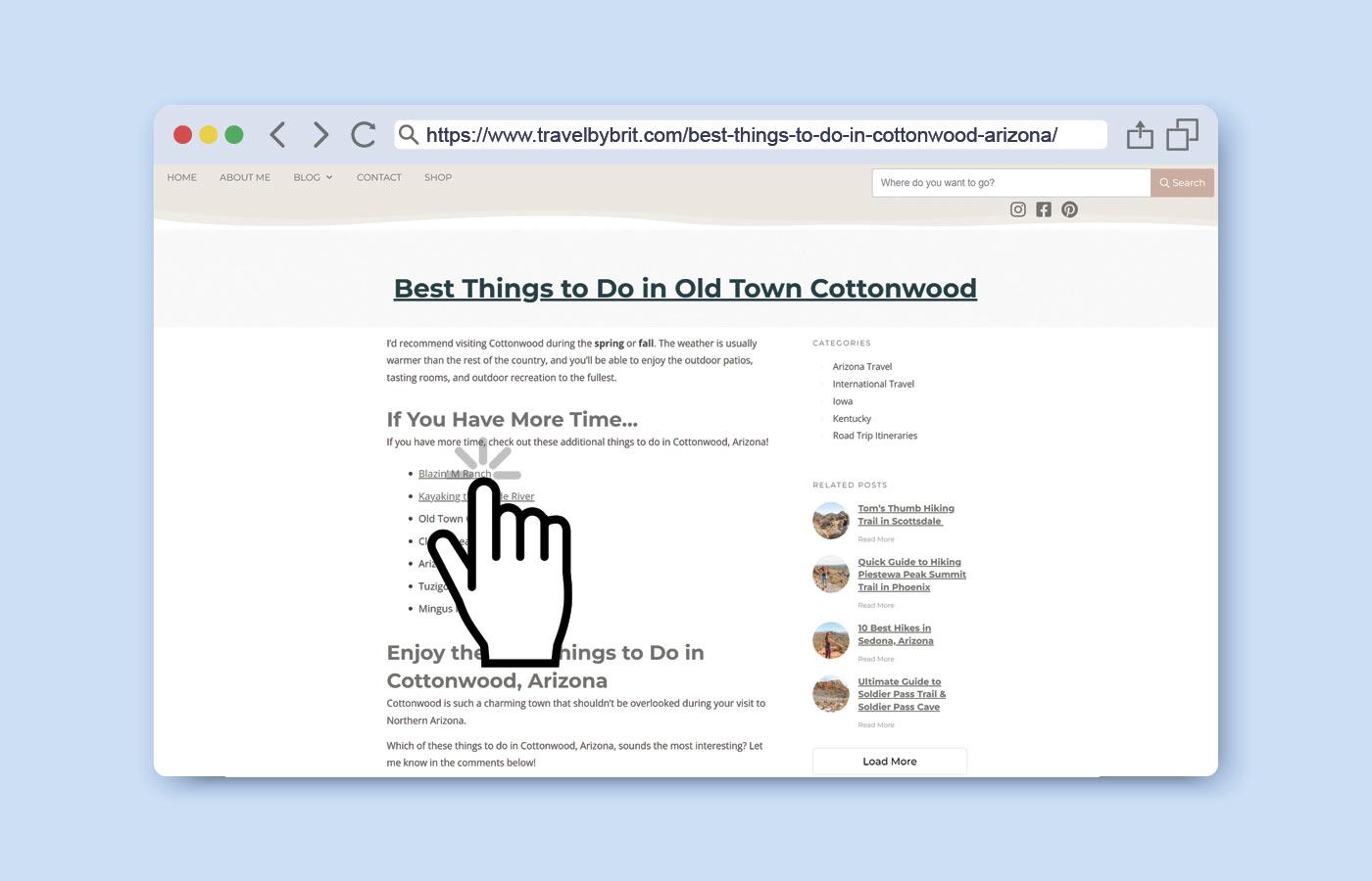 Example of In-Context Links (Viator) Screenshot showing example of in-context links of Viator