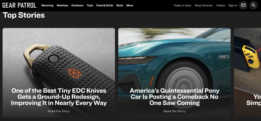 Gear Patrol homepage