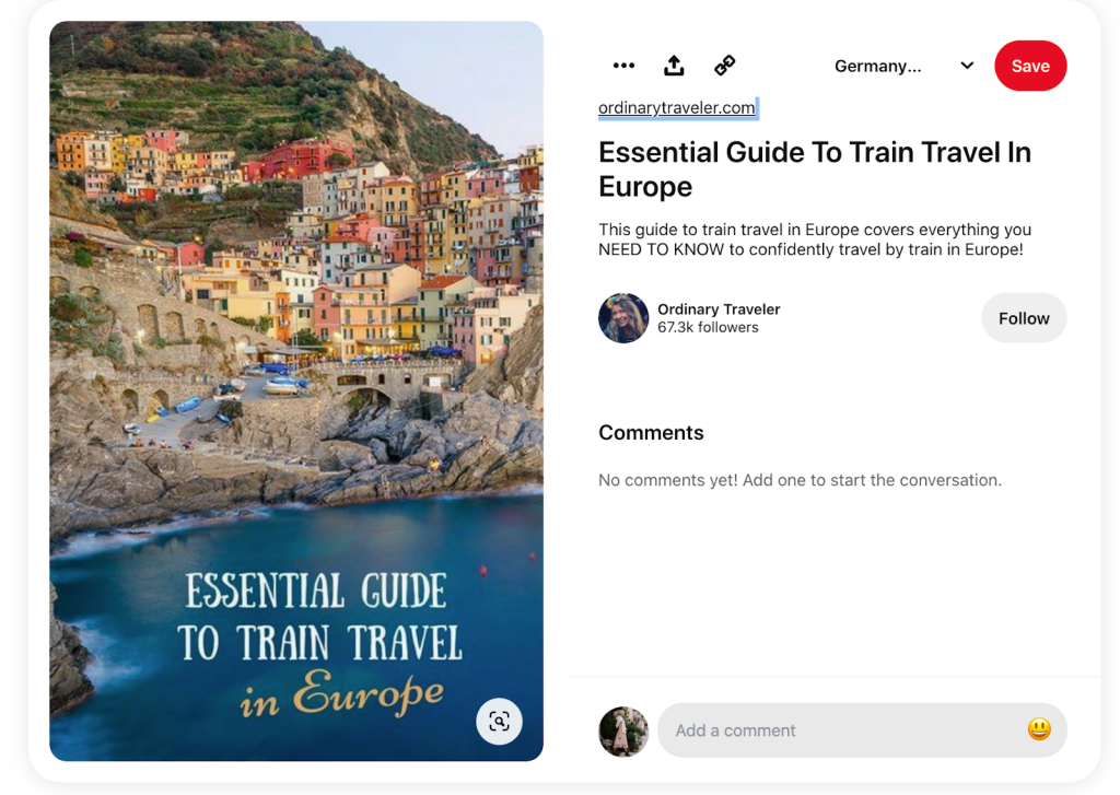 Essential guide to train travel in Europe pin from Ordinary Traveler