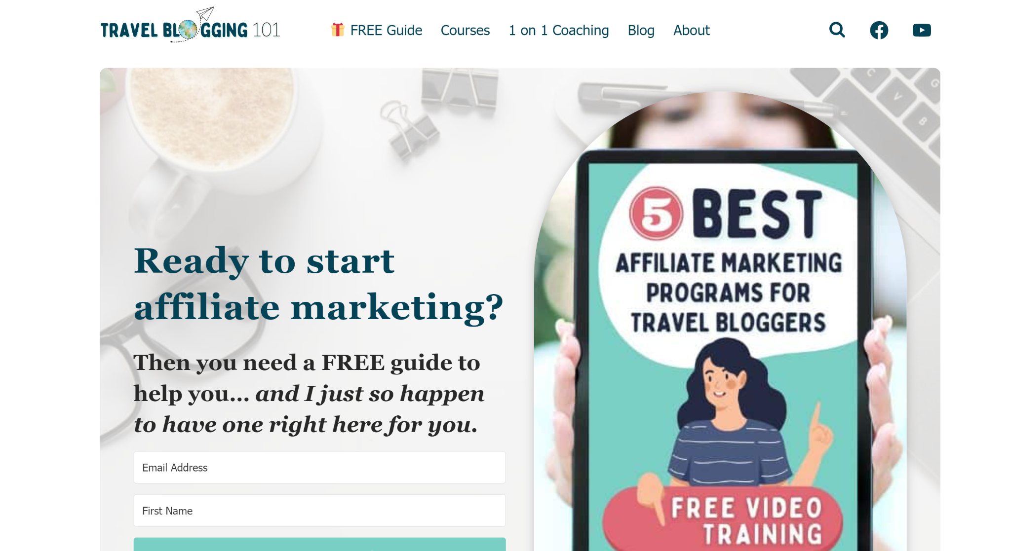  a screenshot featuring the Travel Blogging 101 course 