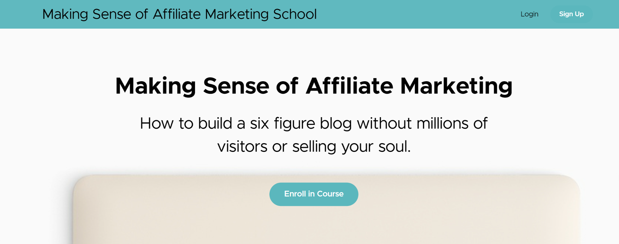 A screenshot featuring Making Sense of Affiliate Marketing homepage 