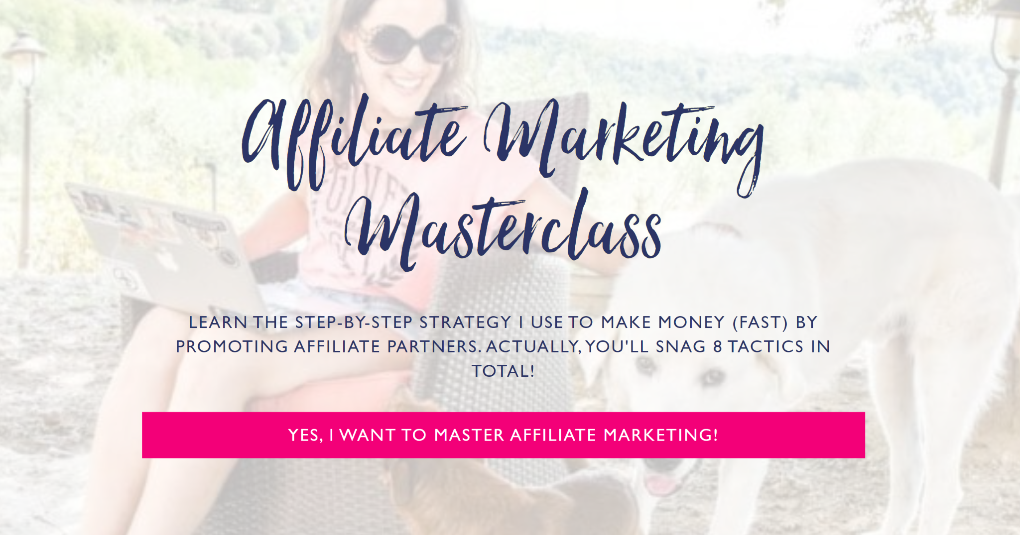 a screenshot featuring Affiliate Marketing Masterclass homepage 