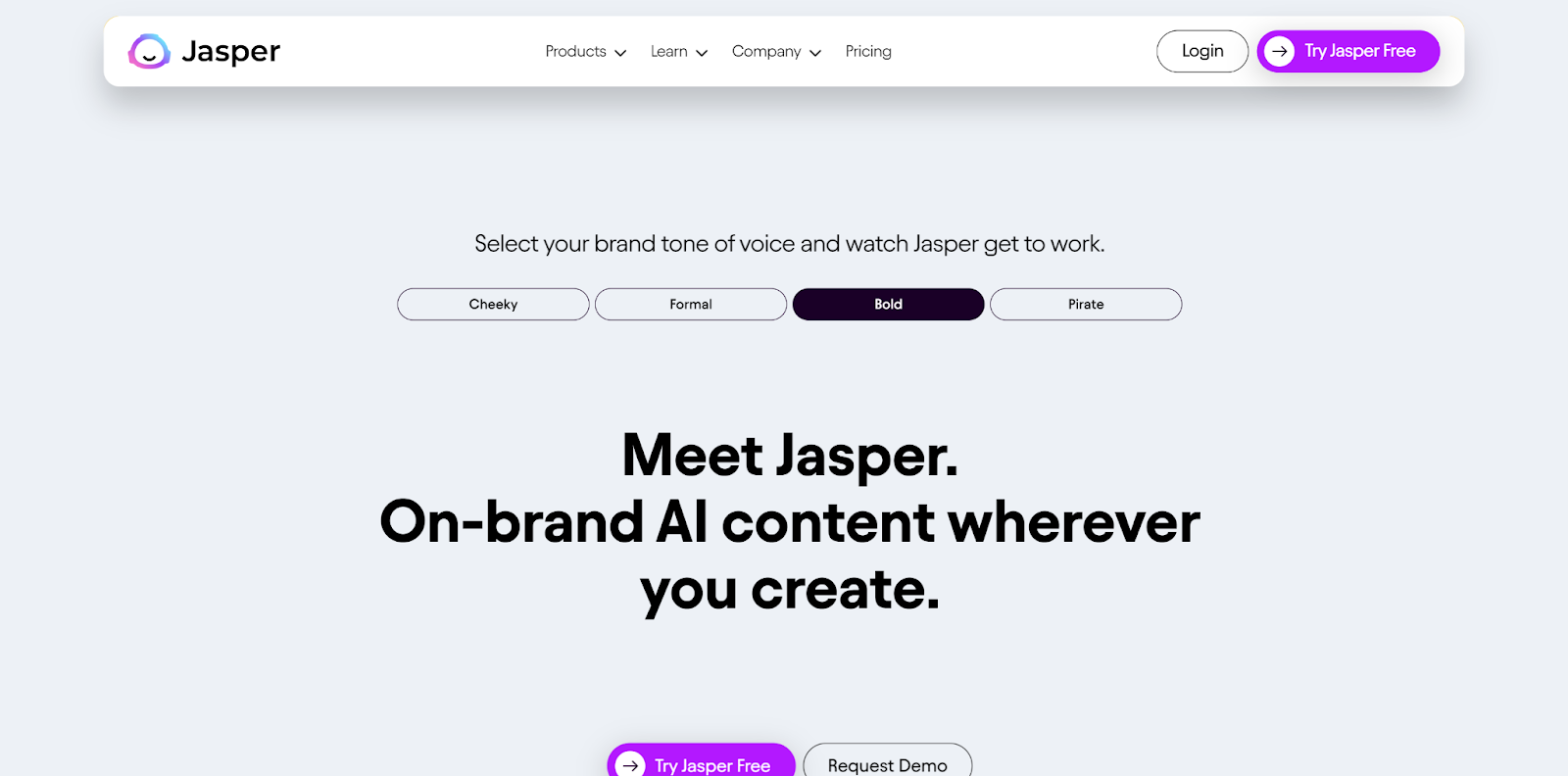 A screenshot of the Japser.ai homepage.