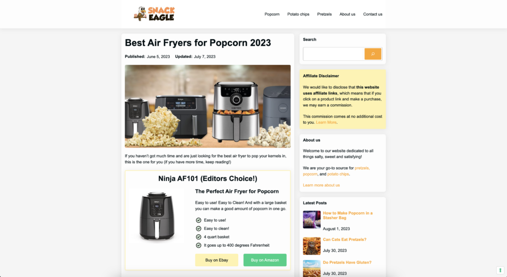 Popcorn theme example