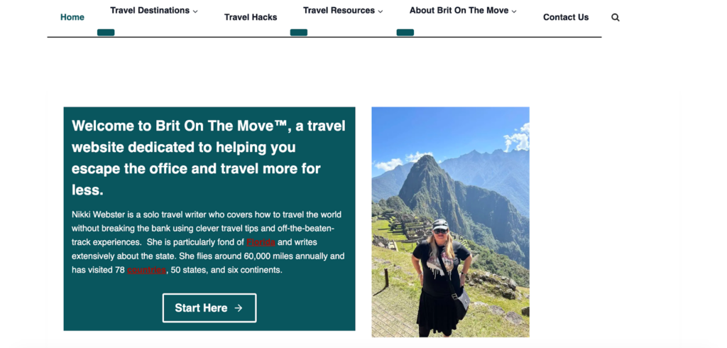 travel blogger website