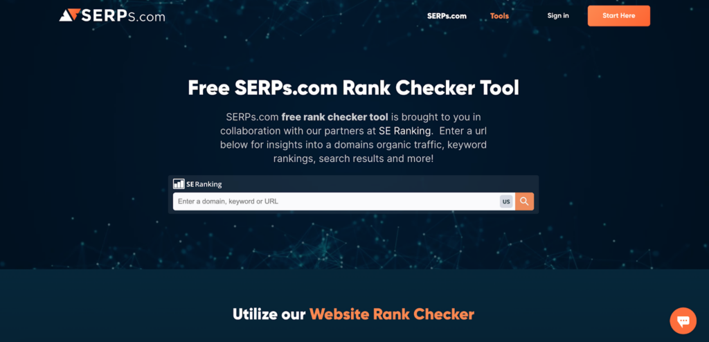 A screenshot of the SERP Rank Checker Tool