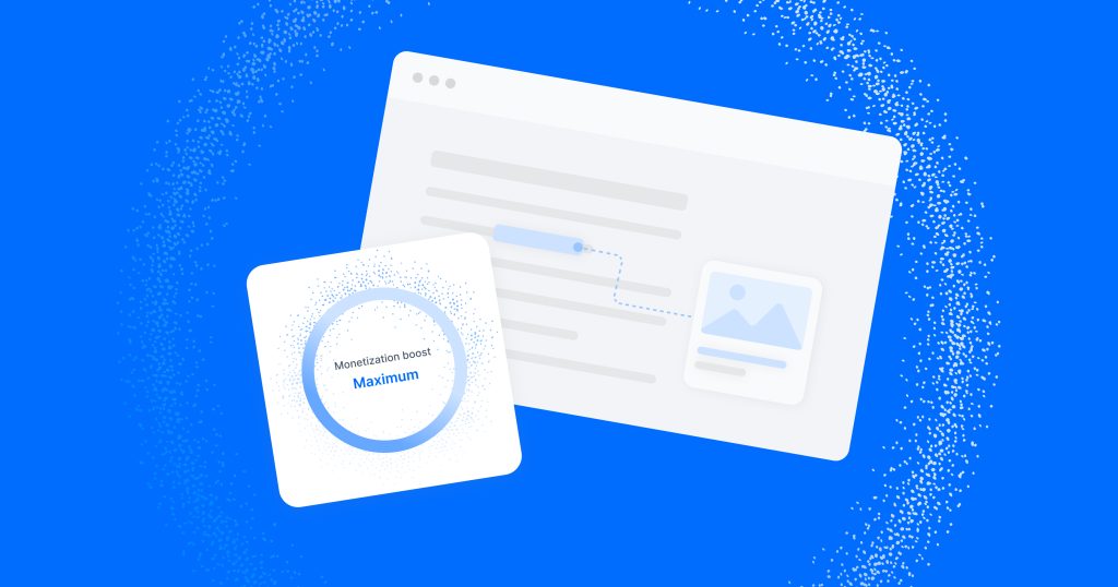 Two windows, one showing maximum monetization boost