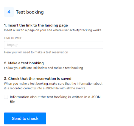 Running a test booking