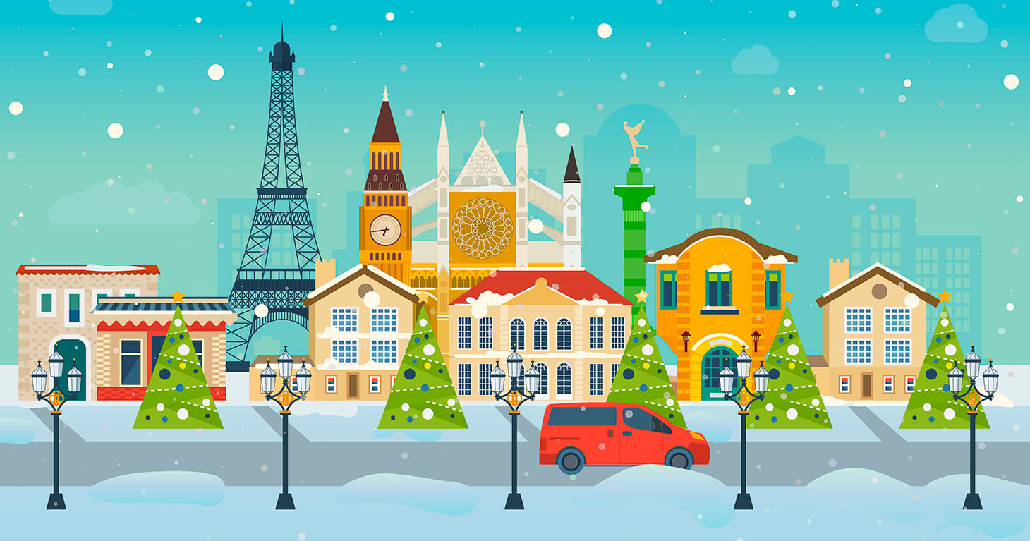 Популярные направления туров и наземного транспорта на Новый год 2018-2019